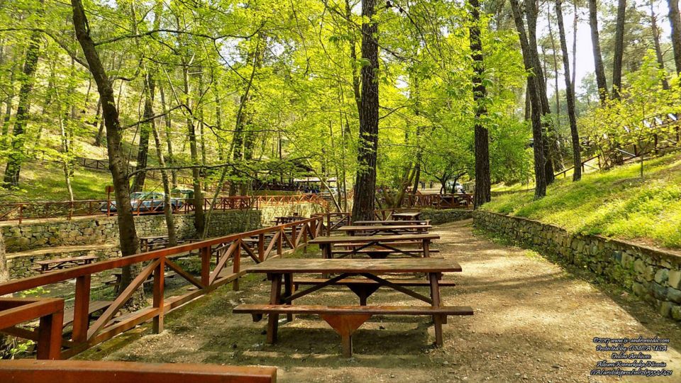 The picnic area of Xerargaka is found under the shade of the Platanus trees