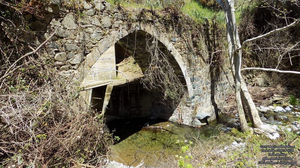 The medieval bridge above the river Elia in Xyliatos