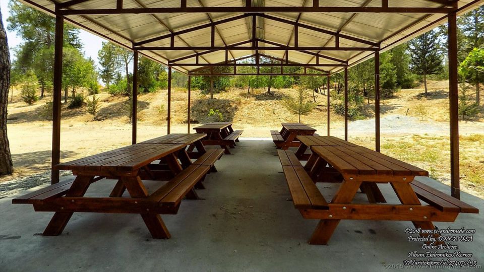 The picnic area of Kornos, well designed in terms of safety for the excursionists