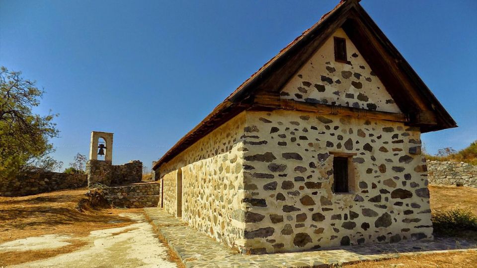 The Holy Church of Agios Ioannis Eleimon in the abandoned village of Vikla